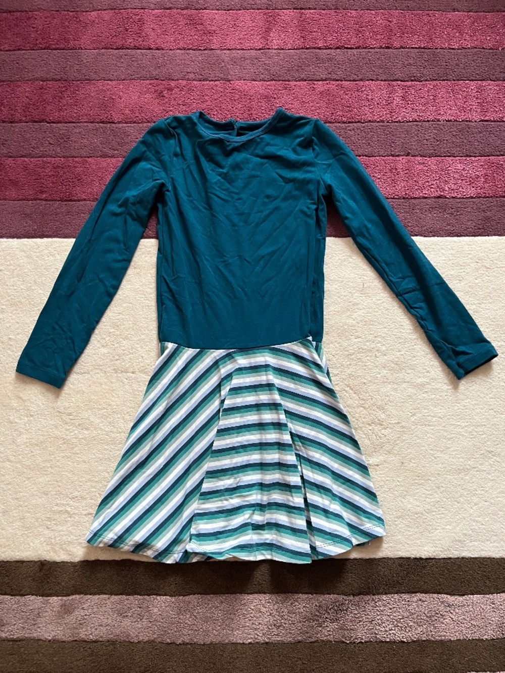 Kickee Pants Solid/Striped Dress - Size 10/12